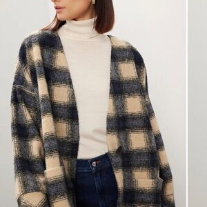 Madewell Brushed Jacquard Wrap-Front Cardigan in Plaid